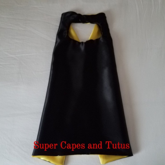 Plain Black and Yellow Superhero Cape - Picture 1 of 1